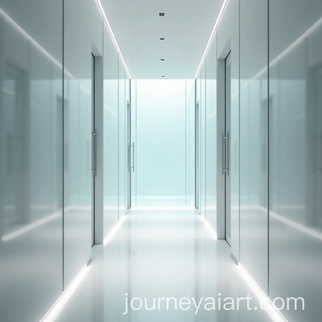 Futuristic-Minimalist-Hallway-with-CrystalClear-Glass-Design