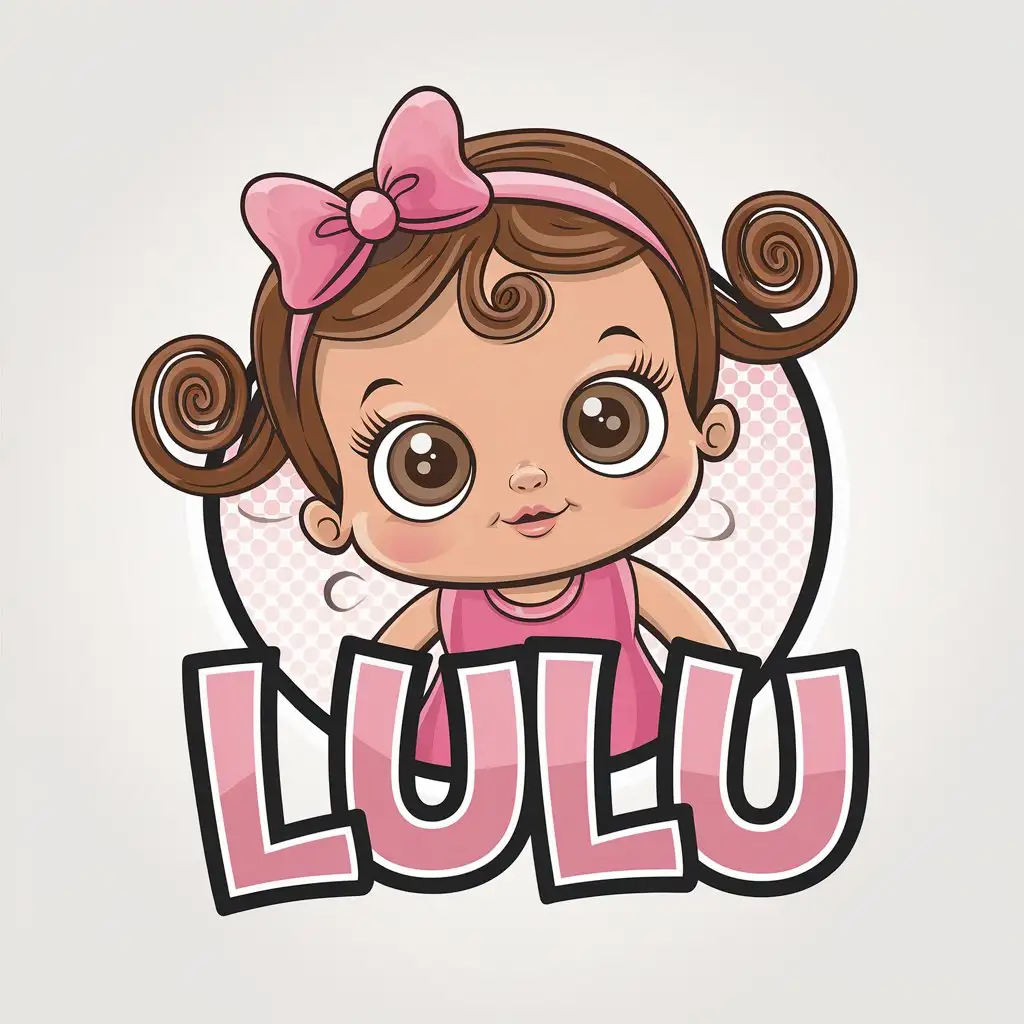 a vector logo design,with the text "LuLu", main symbol:Cute little girl, comic style, colored, no shopping bags or packages, want head image, not full body image,complex,be used in Retail industry,clear background