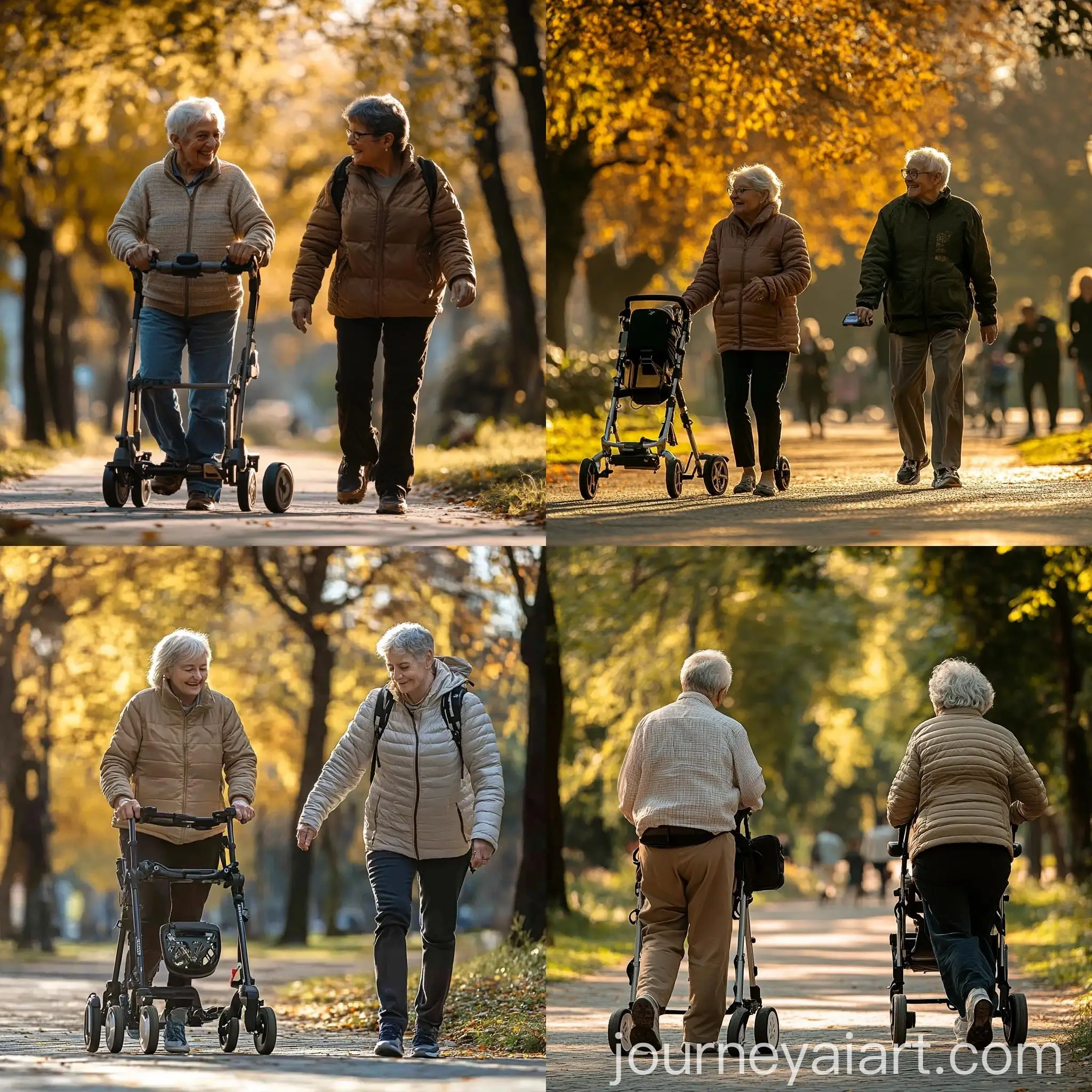 Elderly-Couple-Enjoying-Futuristic-Mobility-Aids-in-Park