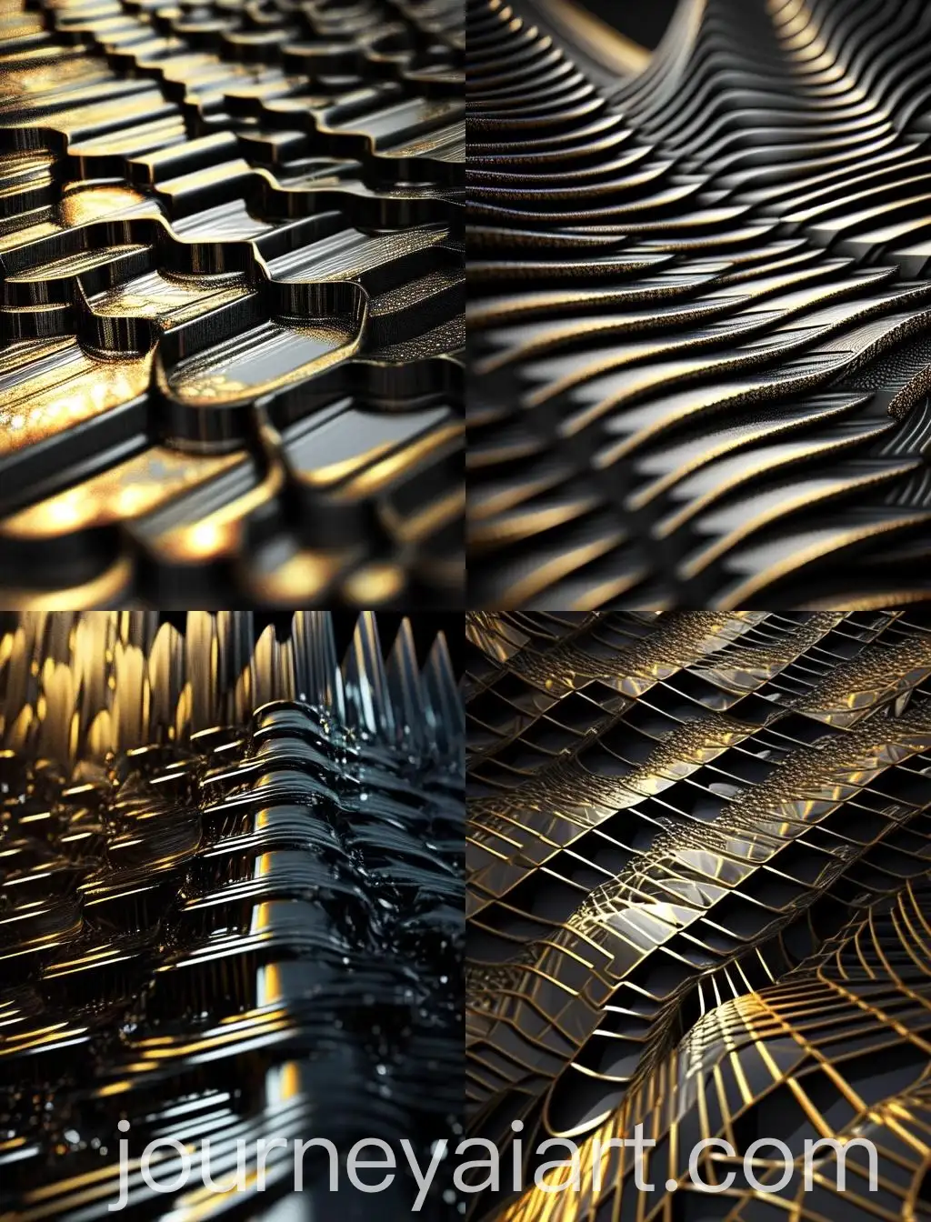 Abstract-3D-Elevation-Map-with-Reflective-Metallic-Lines-on-Black-Background