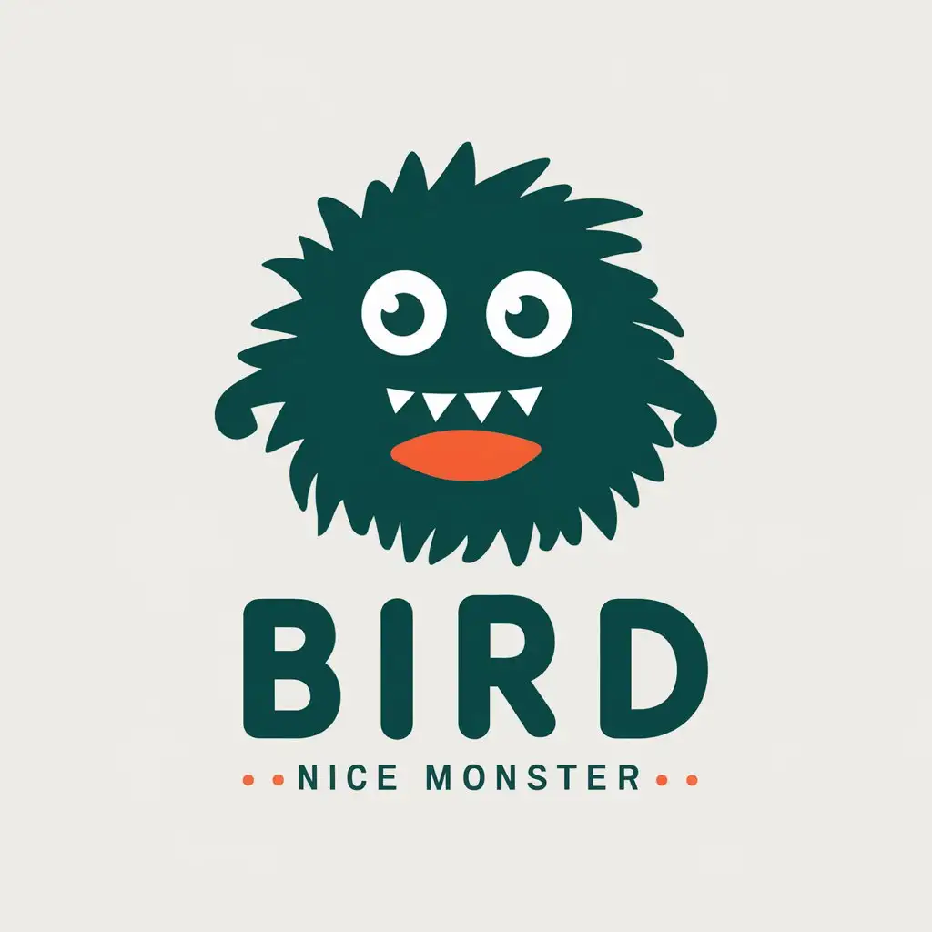 LOGO Design for Bird Vector Logo with Nice Monster Symbol on Clear Background