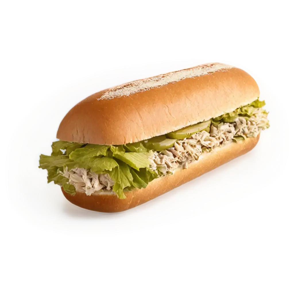 Delicious-Yellow-Sub-Bread-Pulled-Chicken-Sandwich-PNG-Image
