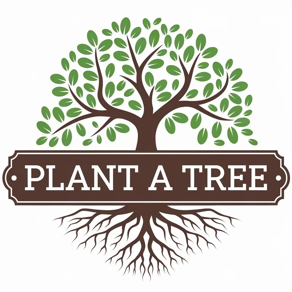 LOGO Design for Plant A Tree Simple and Elegant Tree Symbol with Modern Typography and Clear Background