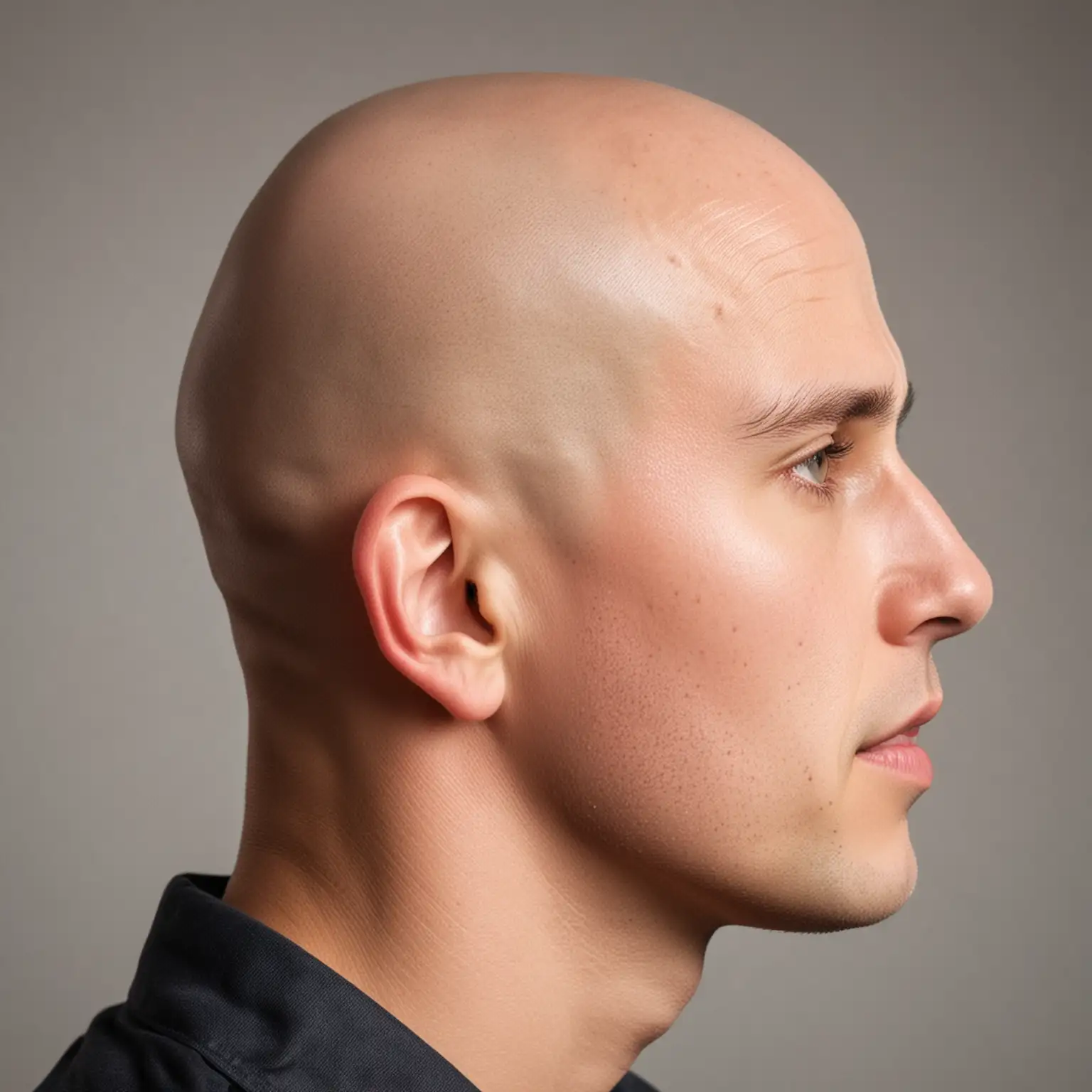 Profile Portrait of Bald Man