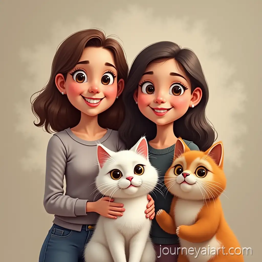 FamilyAI-Image-Prompt-Expansion-Portrait-with-Persian-Cat-in-SemiRealistic-Cartoon-Style