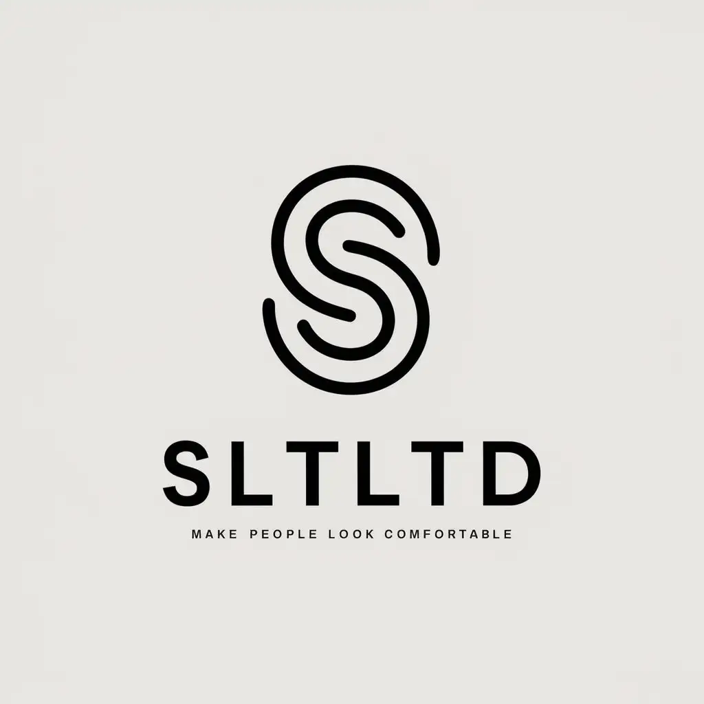 a vector logo design,with the text "SLTLTD", main symbol:make people look comfortable,Minimalistic,be used in Internet industry,clear background