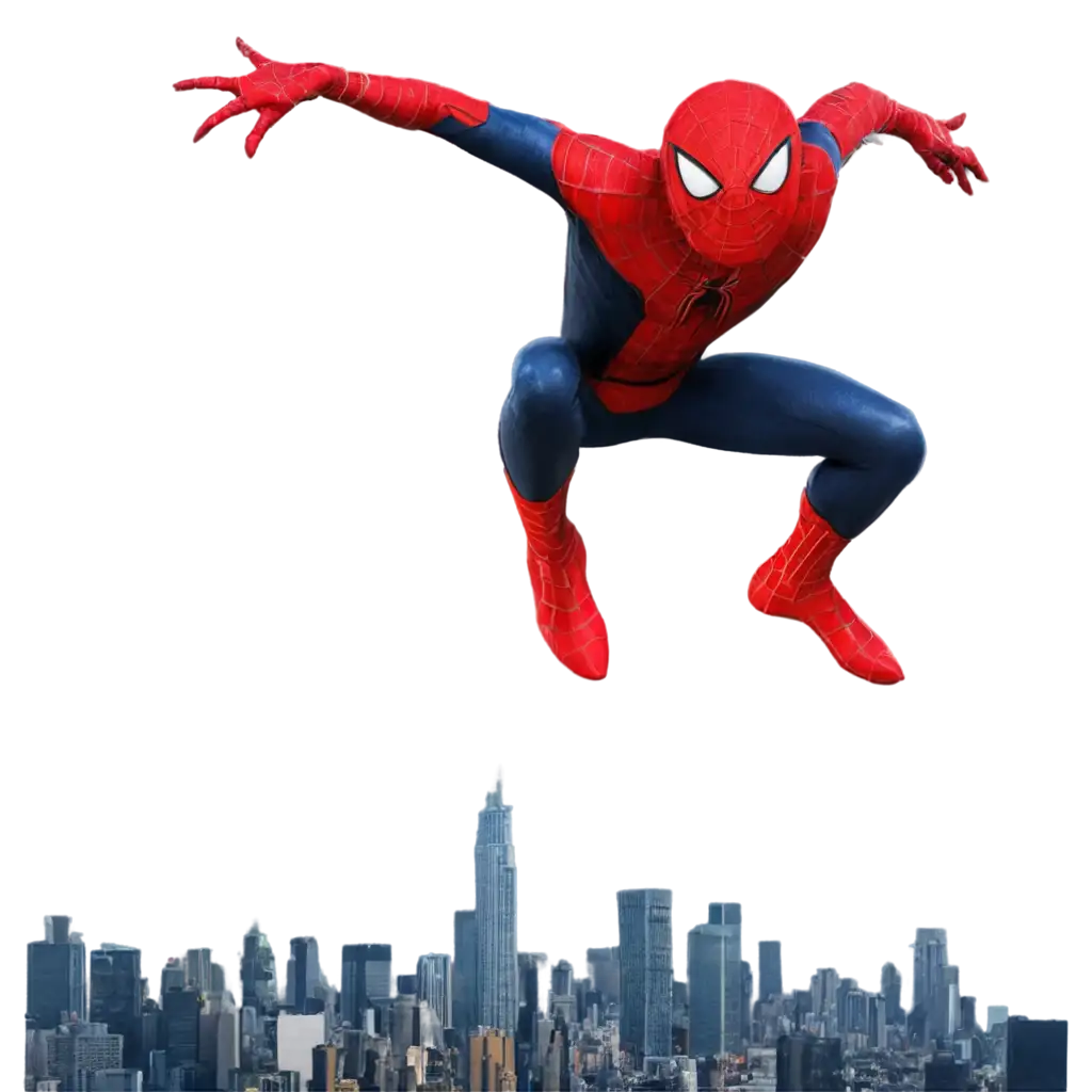 Dynamic-Spiderman-Flying-Over-the-City-HighQuality-PNG-Image