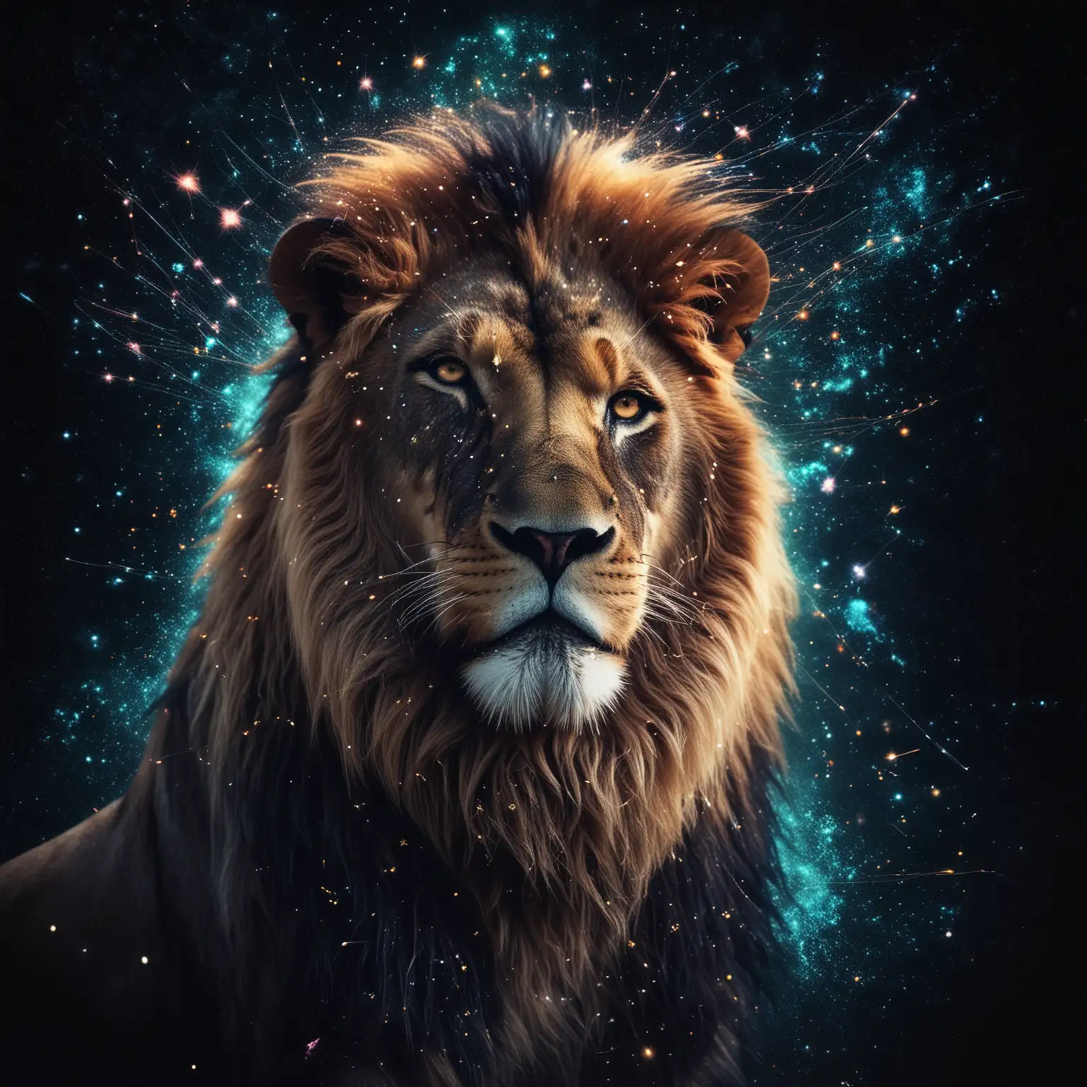 Stardust-Lion-in-Cosmic-Universe