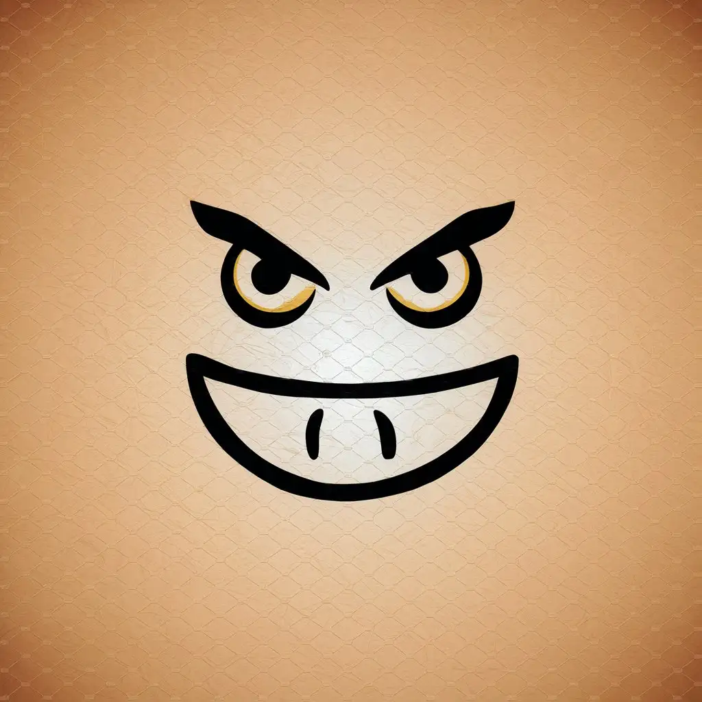 LOGO Design for F Angry Smile with Angry Eyes on Clear Background