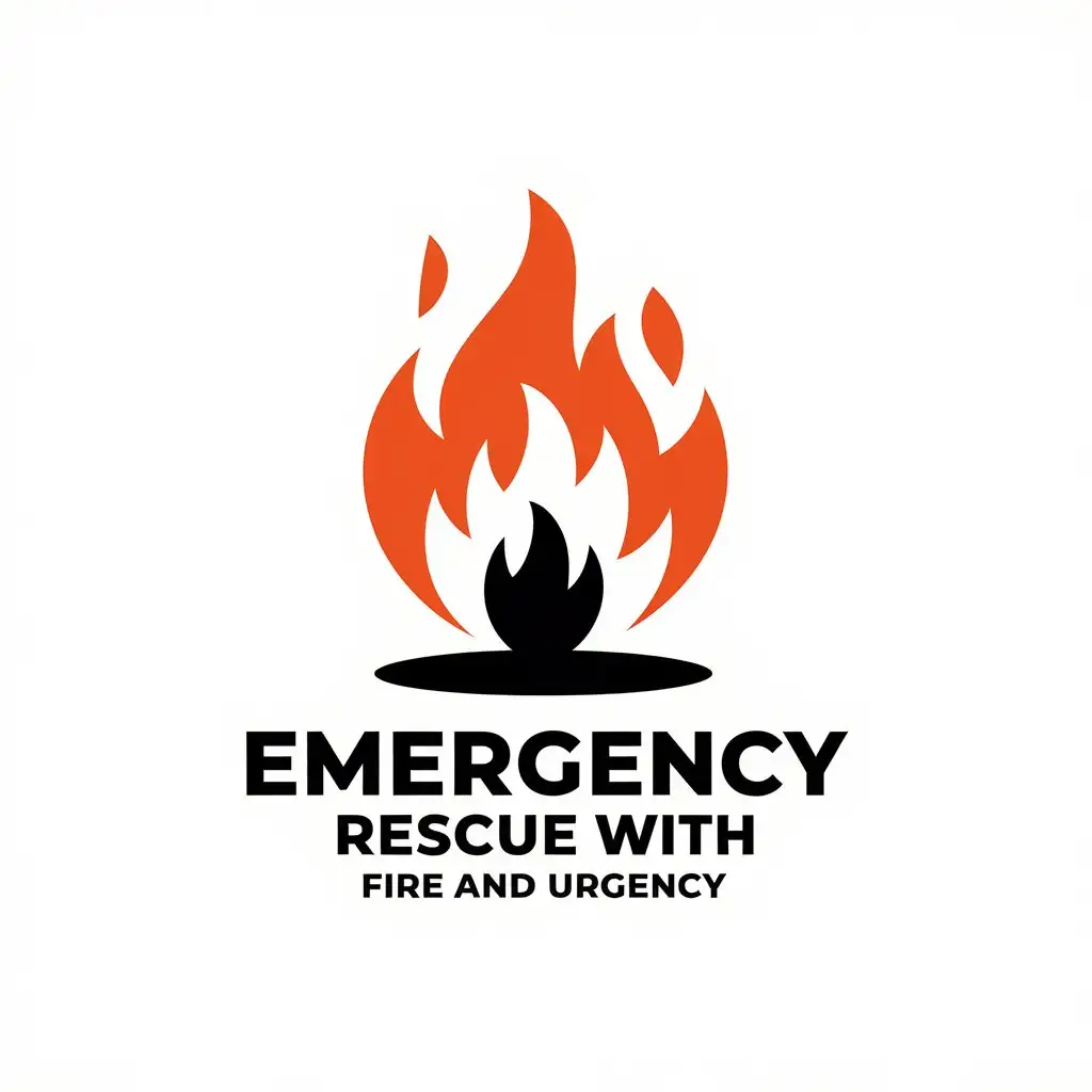 a vector logo design,with the text "emergency rescue with fire and urgency", main symbol:fire,Moderate,be used in Events industry,clear background