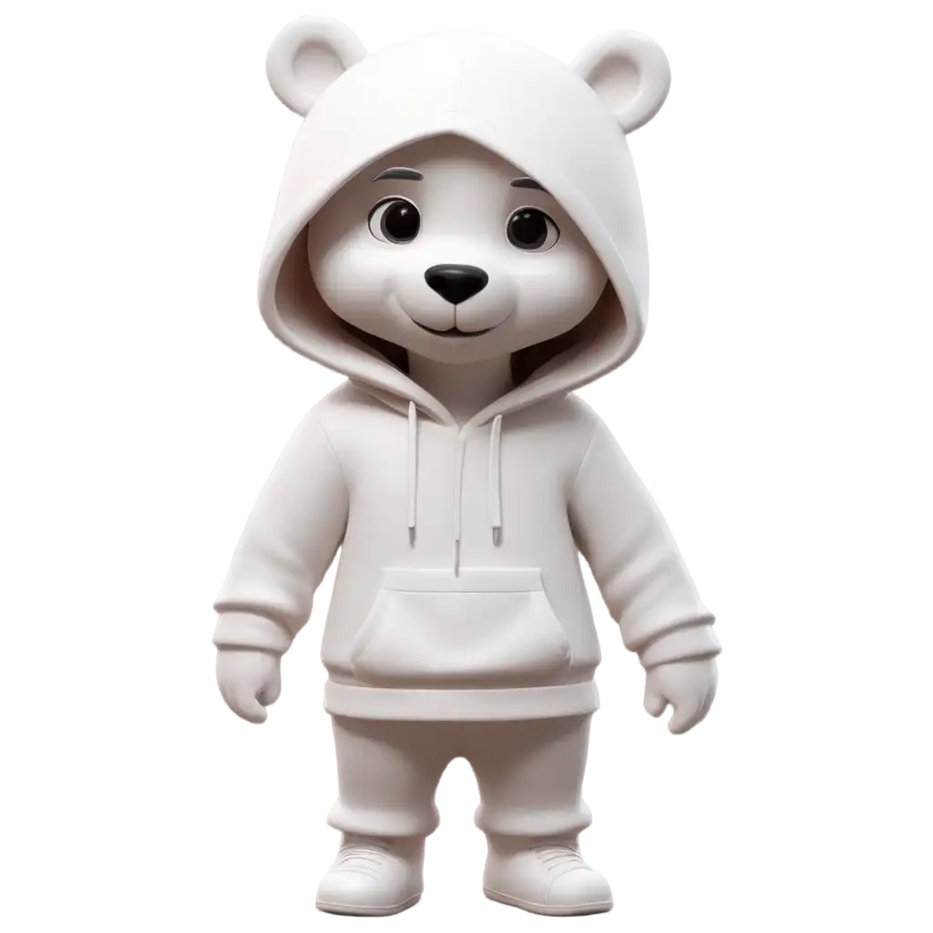 3D-PNG-Image-of-a-White-Bear-in-Human-Form-Wearing-a-Hoodie-Capturing-Unique-Artistic-Expression