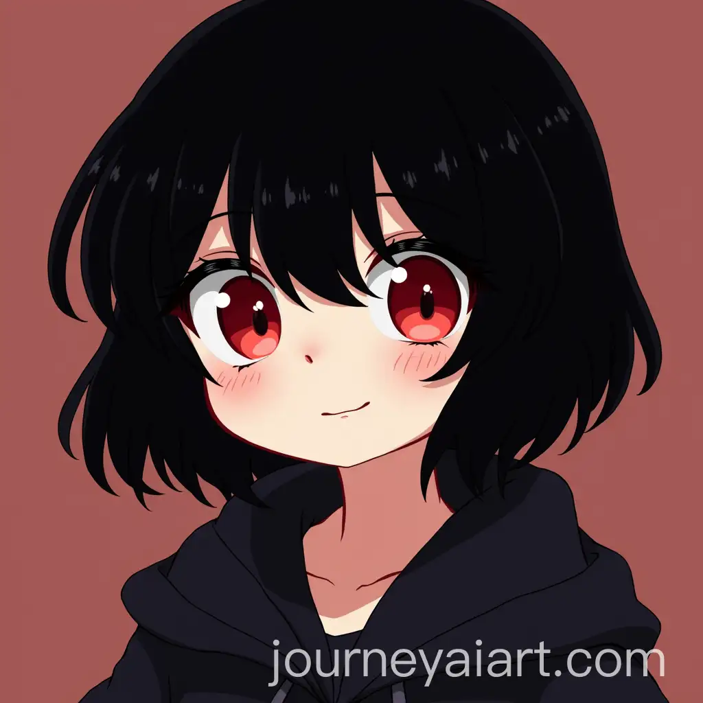 Character-with-Black-Hair-and-Red-Eyes-Smiling-Sadly-at-the-Camera