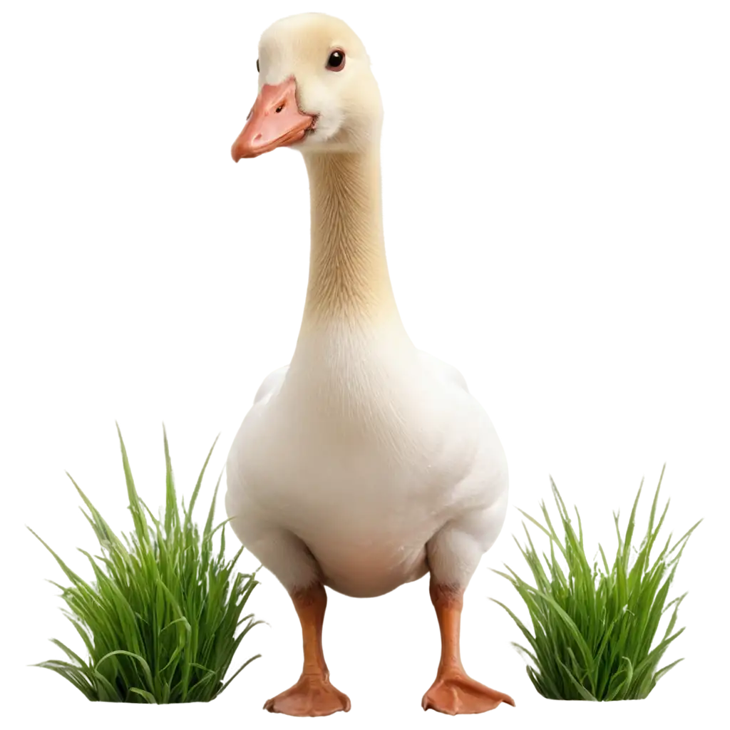 Cute-Goose-in-Grass-PNG-HighQuality-Transparent-Image-for-Versatile-Usage