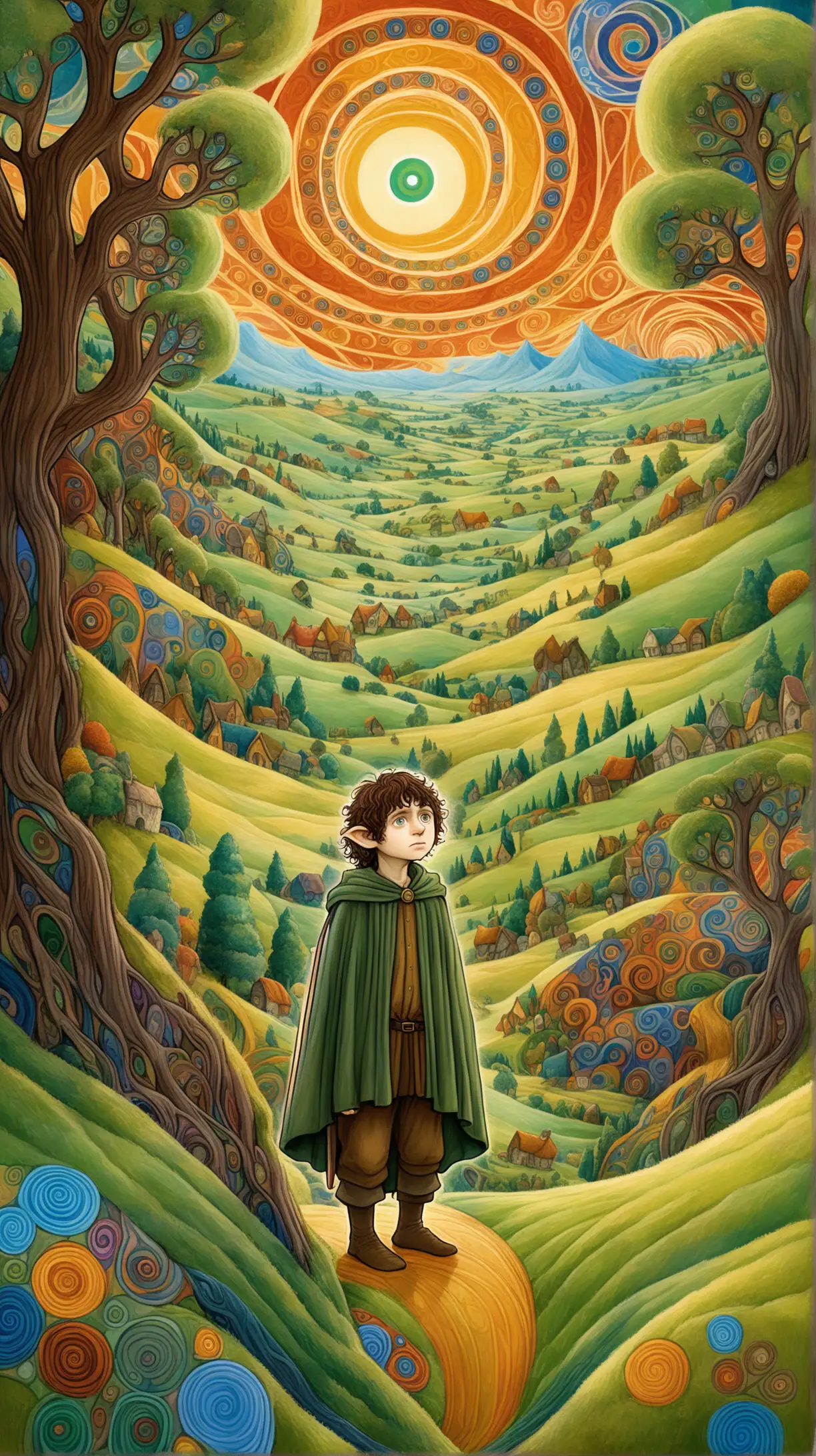 Young Hobbit in a Whimsical Landscape