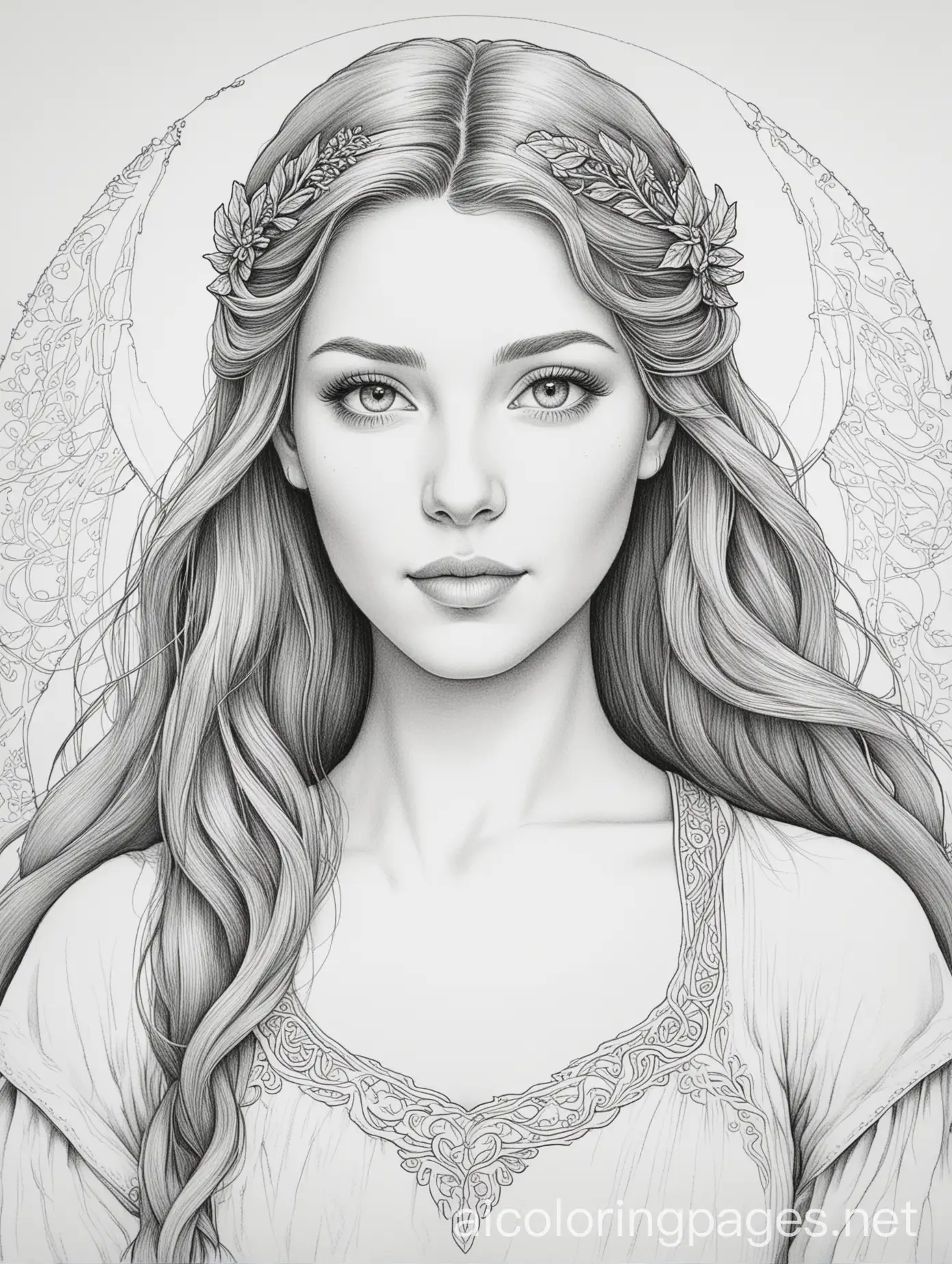 Simple-Arwen-Coloring-Page-for-Kids