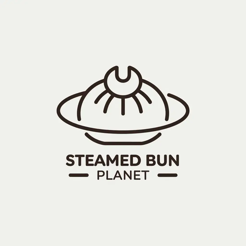 a vector logo design,with the text "steamed bun planet", main symbol:steamed bun,Minimalistic,be used in Restaurant industry,clear background