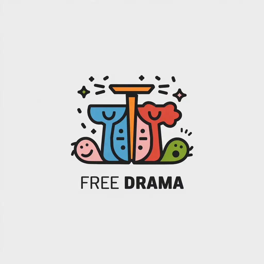 LOGO-Design-for-Free-Drama-Minimalistic-Tragedy-Comedy-Symbols-in-Art-Industry