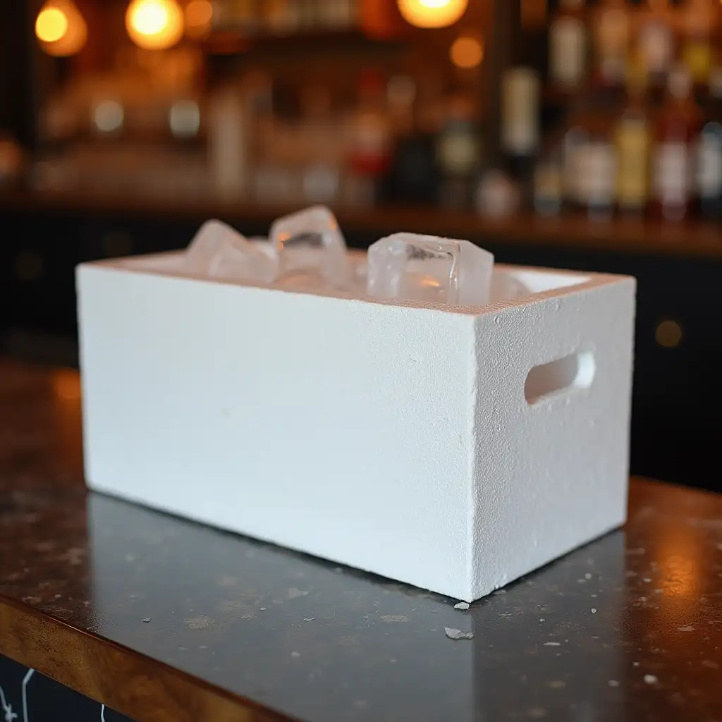 Large-Rectangular-Styrofoam-Ice-Cube-Storage-Box-on-Bar-Counter