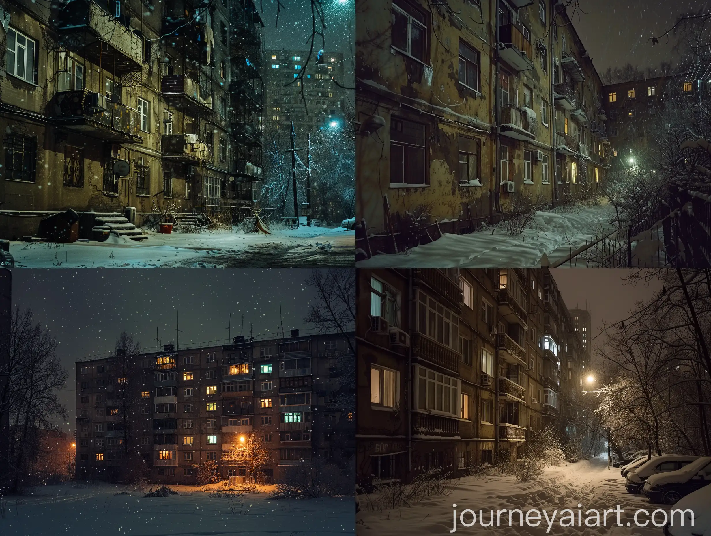 Dark-Night-in-Soviet-Apartments-with-Snowy-Weather