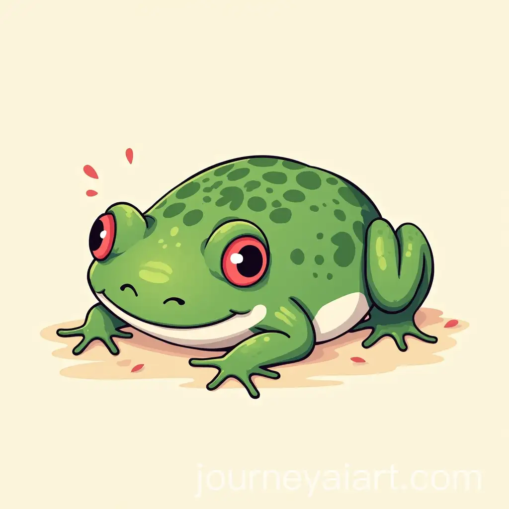Cute-Feminine-Cartoon-Frog-with-TattooAI-Image-Prompt-Expansion-Stencil-Lying-Down