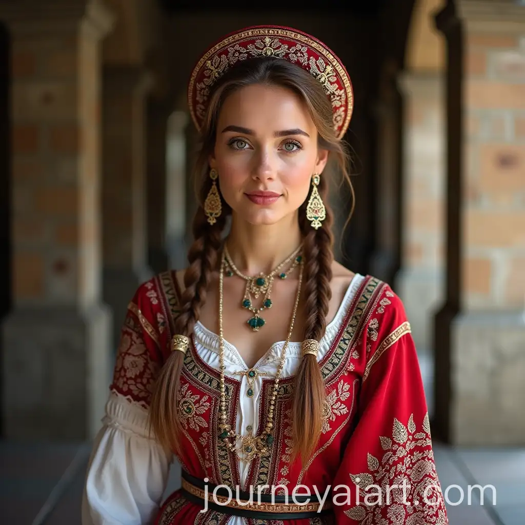 Bulgarian-Woman-in-Traditional-Clothing