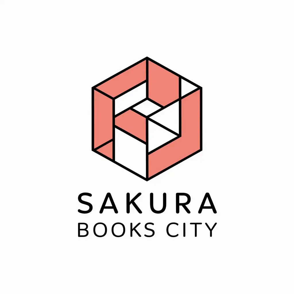 LOGO-Design-for-Sakura-Books-City-Elegant-Sakura-Blossoms-and-Literary-Essence-in-Modern-Typography