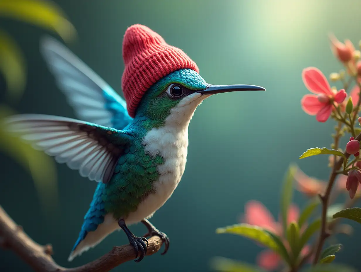Create a Surreal World Hummingbird with Smurf Head