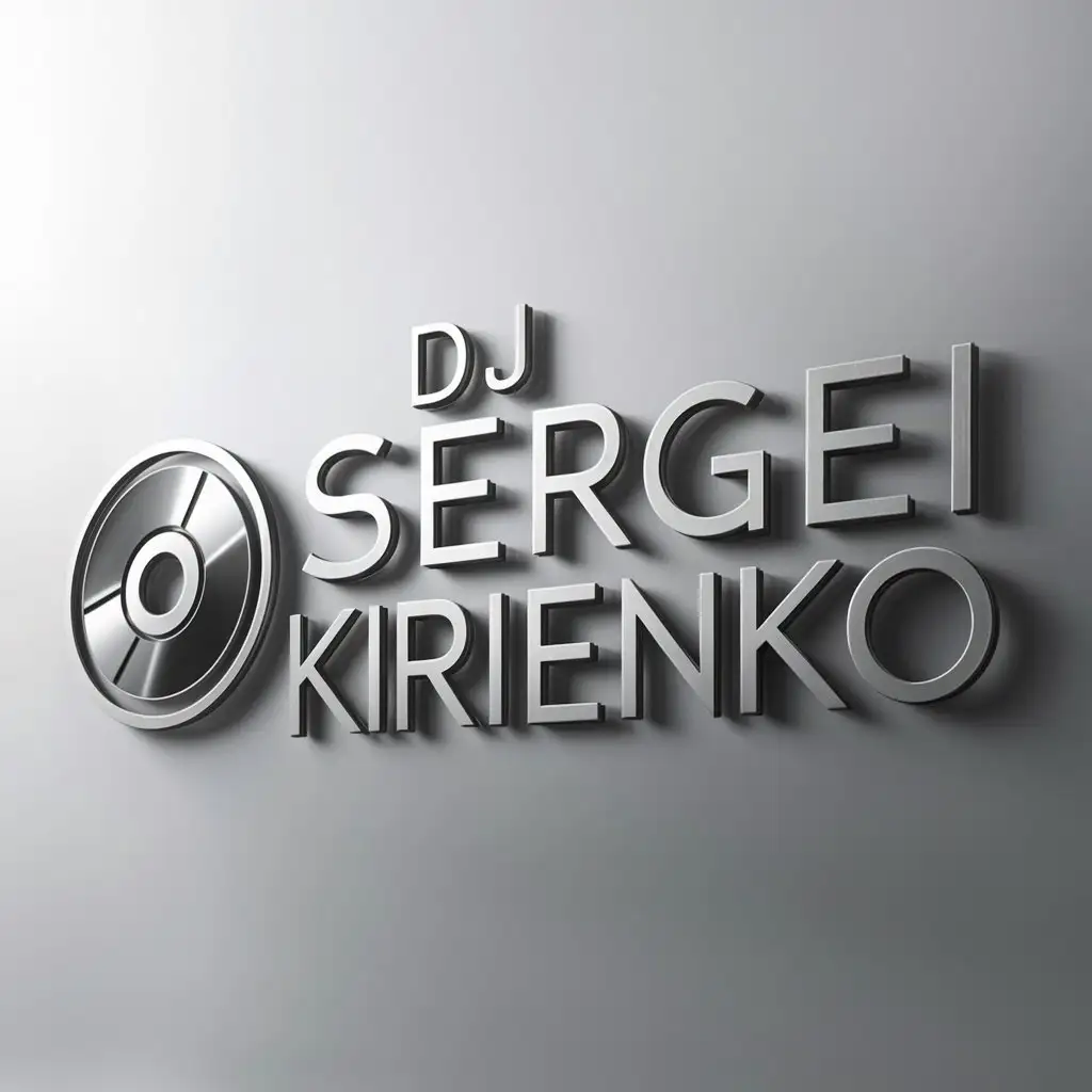 a logo design,with the text "DJ Sergei Kirienko", main symbol:CD disc,Moderate,be used in Music industry,clear background