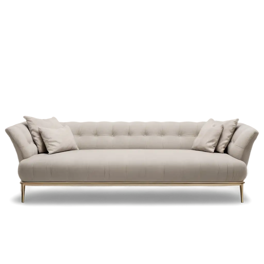 Glam-Minimalist-Furniture-for-Living-Room-Sofa-with-Small-Pied-de-Poule-Pattern-Fabric-and-Gold-Metal-Base-PNG-Image