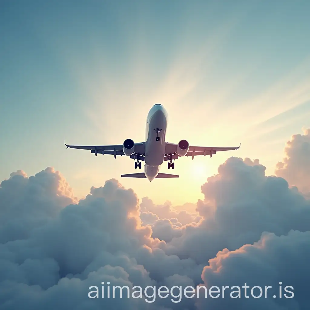 Airplane-Flying-Through-the-Sky-Poster-Background