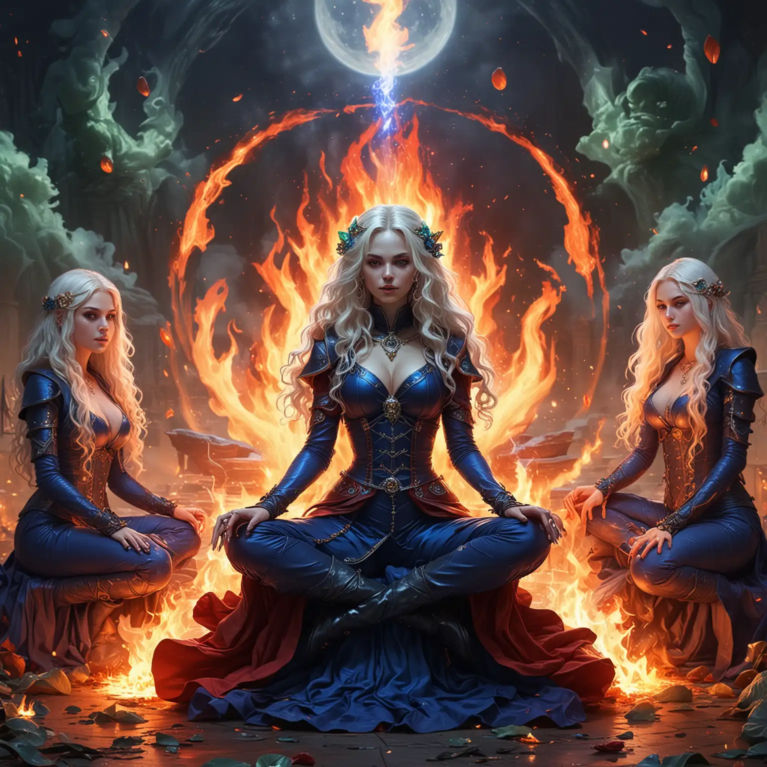 Beautiful Adolescent Empress Goddesses as Sorceress SheMages