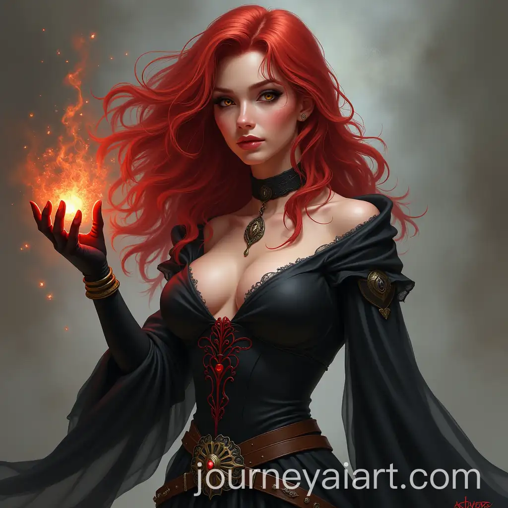 Emo-RedHaired-Female-Illusionist-Wizard-Preparing-a-Spell