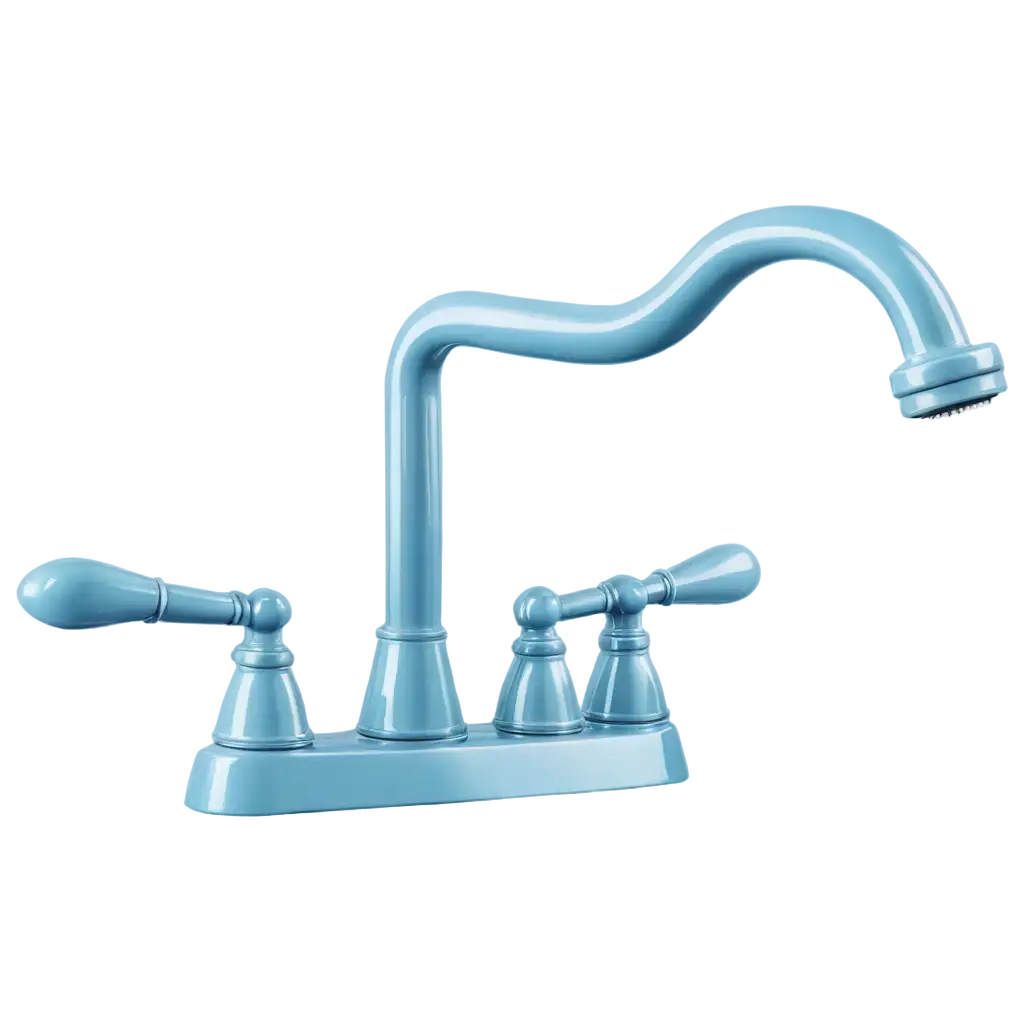 Vintage-Faucet-PNG-with-Light-Blue-Metallic-Finish-HighQuality-Vectorized-Illustration-for-Bathroom-Decor-and-Plumbing-Designs