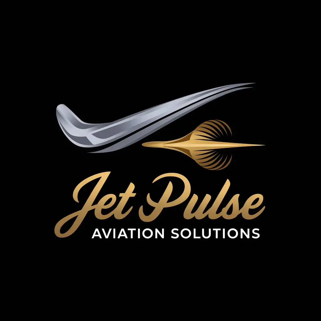 LOGO Design for Jet Pulse Aviation Solutions Premium Abstract Minimalist Design with Metallic Tones