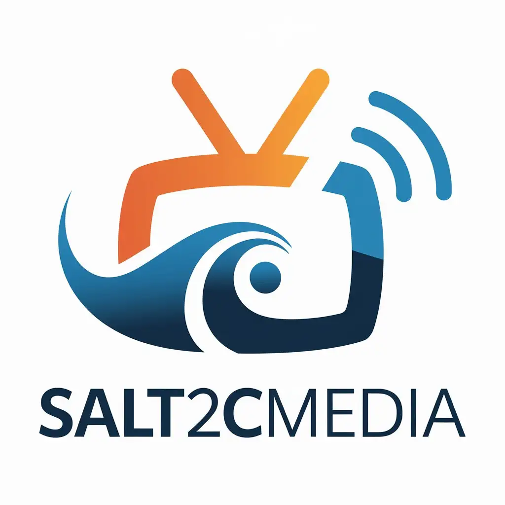 LOGO Design for Salt2CMedia Vector with Television Symbol and Clear Background for Internet Industry