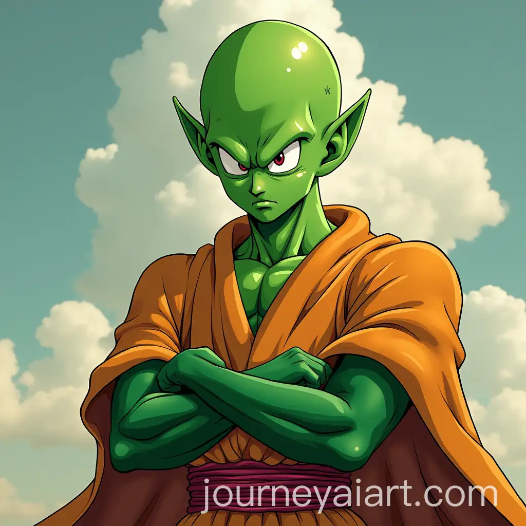 Piccolo-from-Dragon-Ball-in-Dynamic-Pose-with-Iconic-Green-Skin-and-Purple-Gi