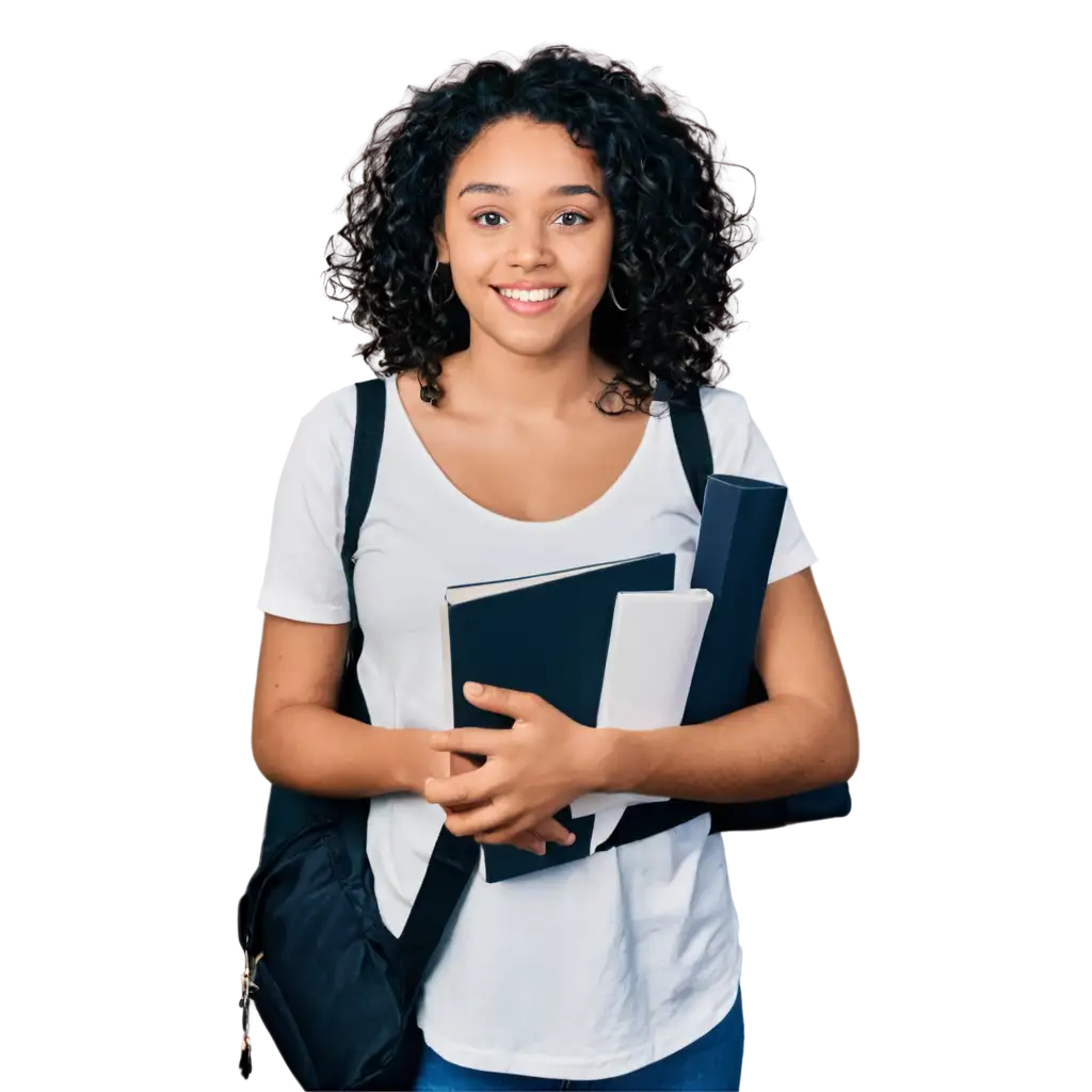 HighQuality-PNG-Image-of-Black-Female-College-Student-with-Long-Curly-Hair-Holding-Books-Ready-for-Class