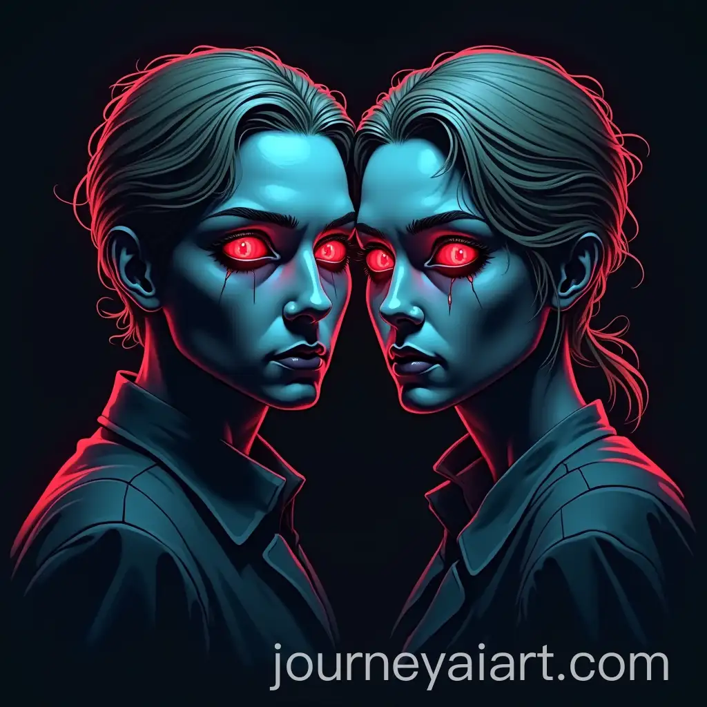Eerie-Twin-Logo-Featuring-ScaryLooking-Man-and-Woman