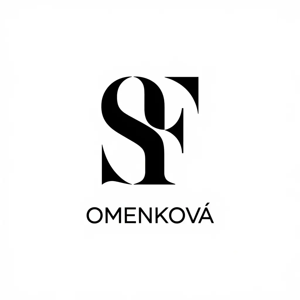 a vector logo design,with the text "omenkova", main symbol:SF,Moderate,be used in Retail industry,clear background