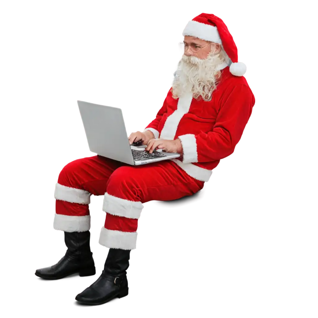 Santa-Claus-Using-Laptop-PNG-Perfect-for-Holiday-and-TechThemed-Designs