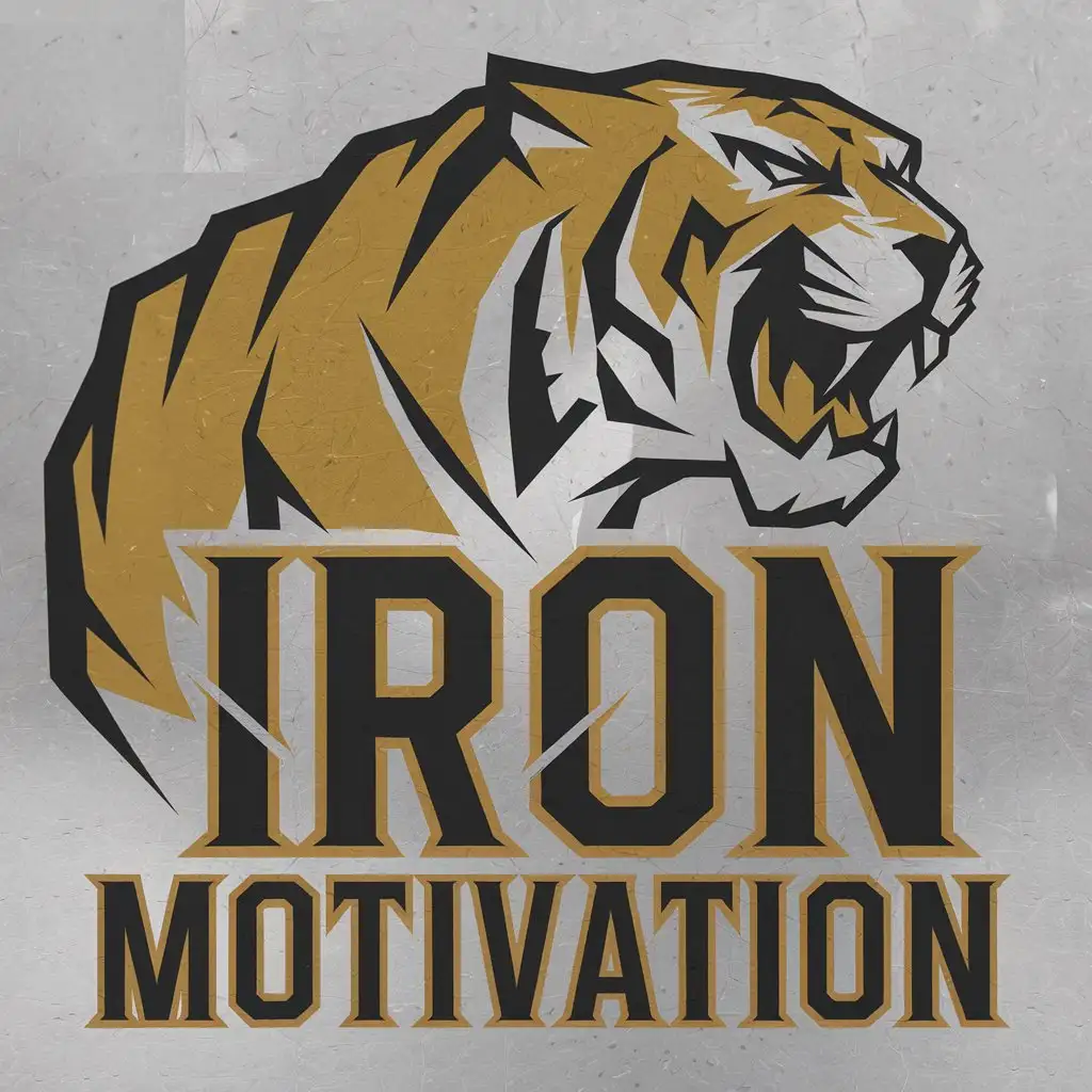 LOGO Design For Iron Motivation Tiger Theme with Clear Background