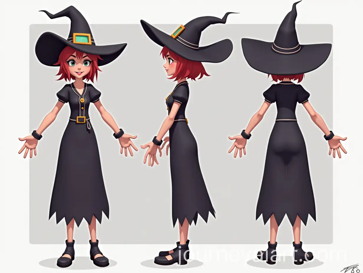 3D-Witch-Character-Design-in-Front-Back-and-Perspective-Views-for-Game