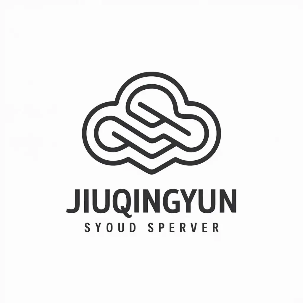 a vector logo design,with the text "jiuqingyun", main symbol:cloud,complex,be used in cloud server industry,clear background