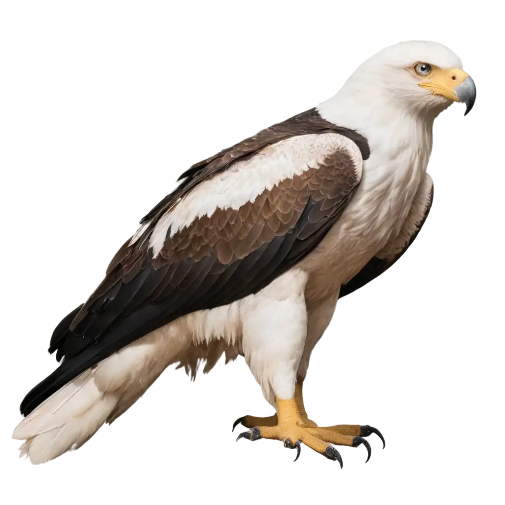 WhiteBreasted-Sea-Eagle-Standing-Upright-with-Sharp-Gaze-PNG-Image-for-Clear-HighQuality-Visuals