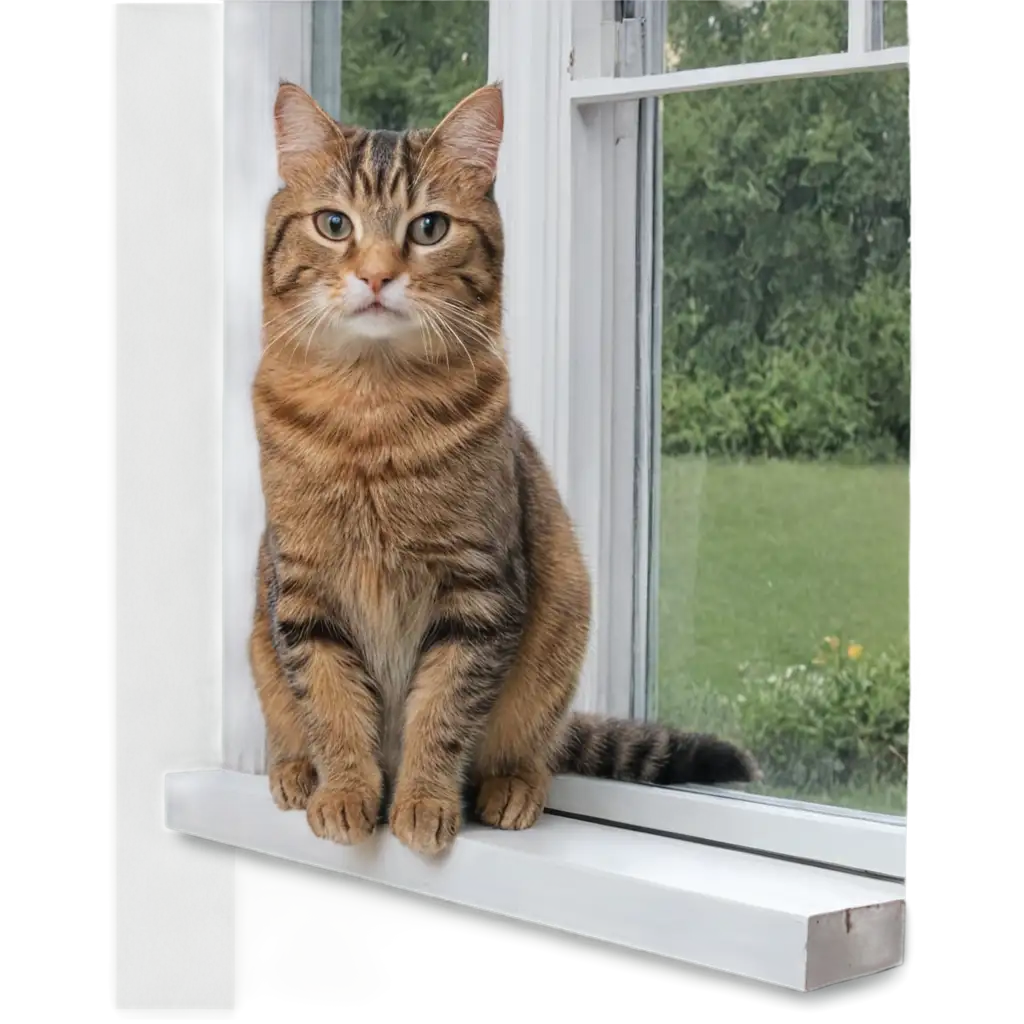 Cat-on-the-Windowsill-PNG-Image-Perfect-for-Digital-Creations