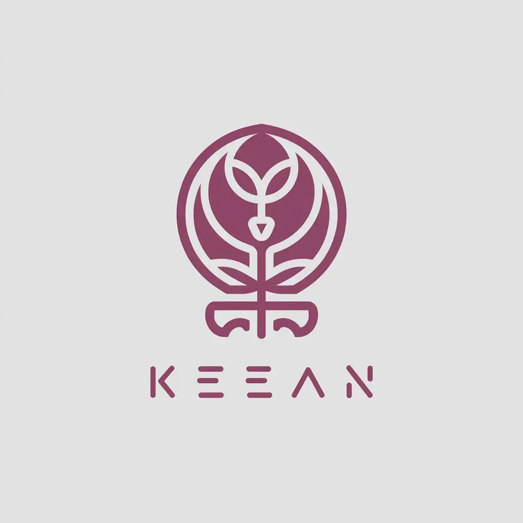 LOGO Design for KEEAN Japanese Mythology Feminine with Moderate Elements and Clear Background