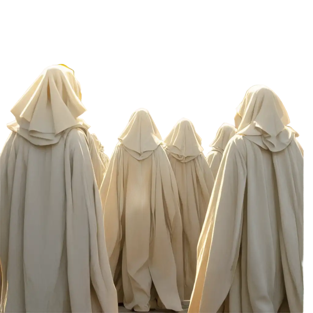 Cartoon-Army-of-Male-Angels-in-Robes-PNG-Marching-Towards-Illuminated-Mystery
