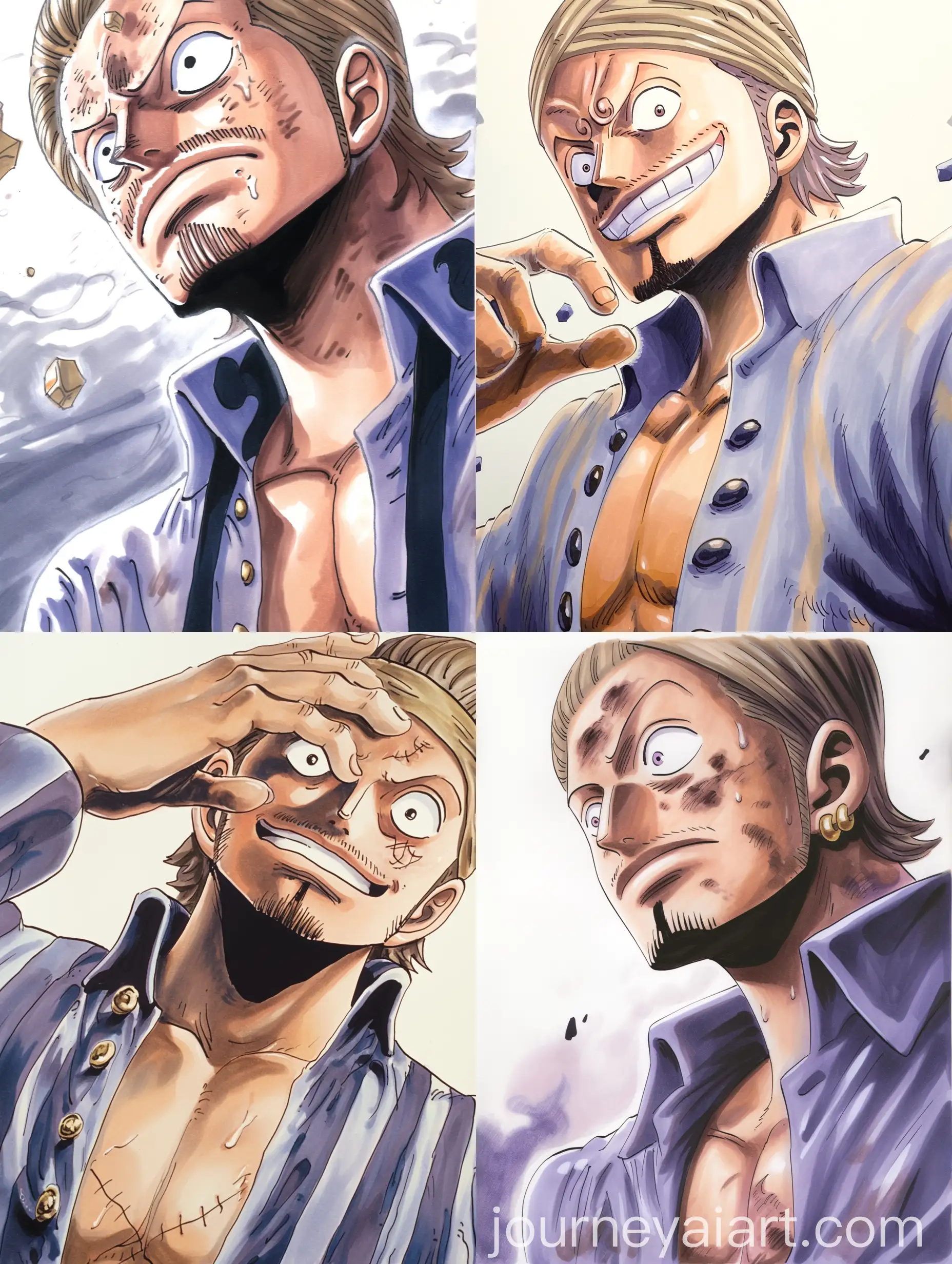 Man-Manga-Portrait-with-Copic-Markers-in-One-Piece-Style