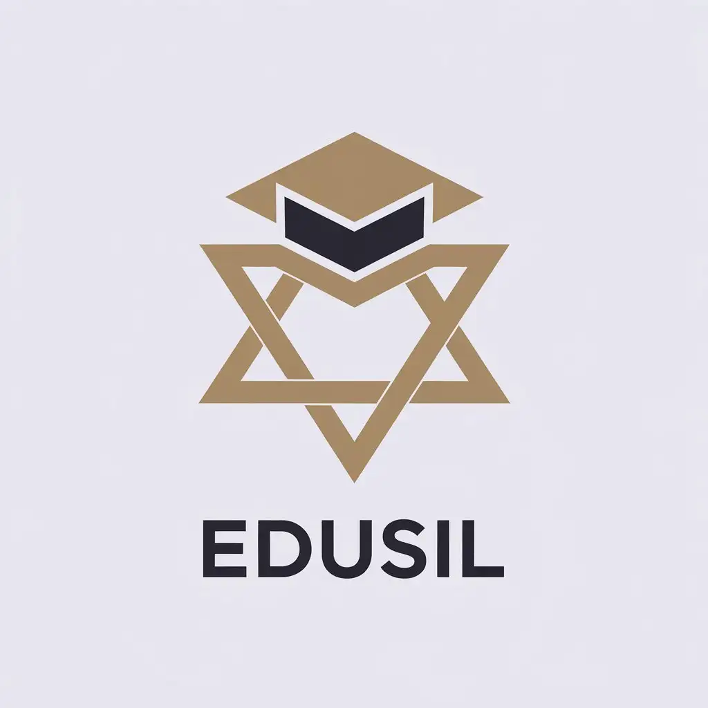 LOGO Design For Edusil Minimalistic Cap and Star Symbol for Education Industry