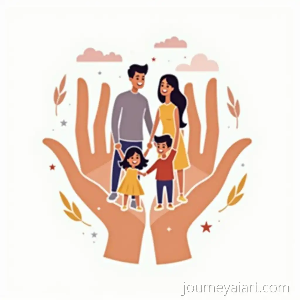 Digital-Logo-of-Hands-Forming-a-Family-with-Vibrant-Shield-Design